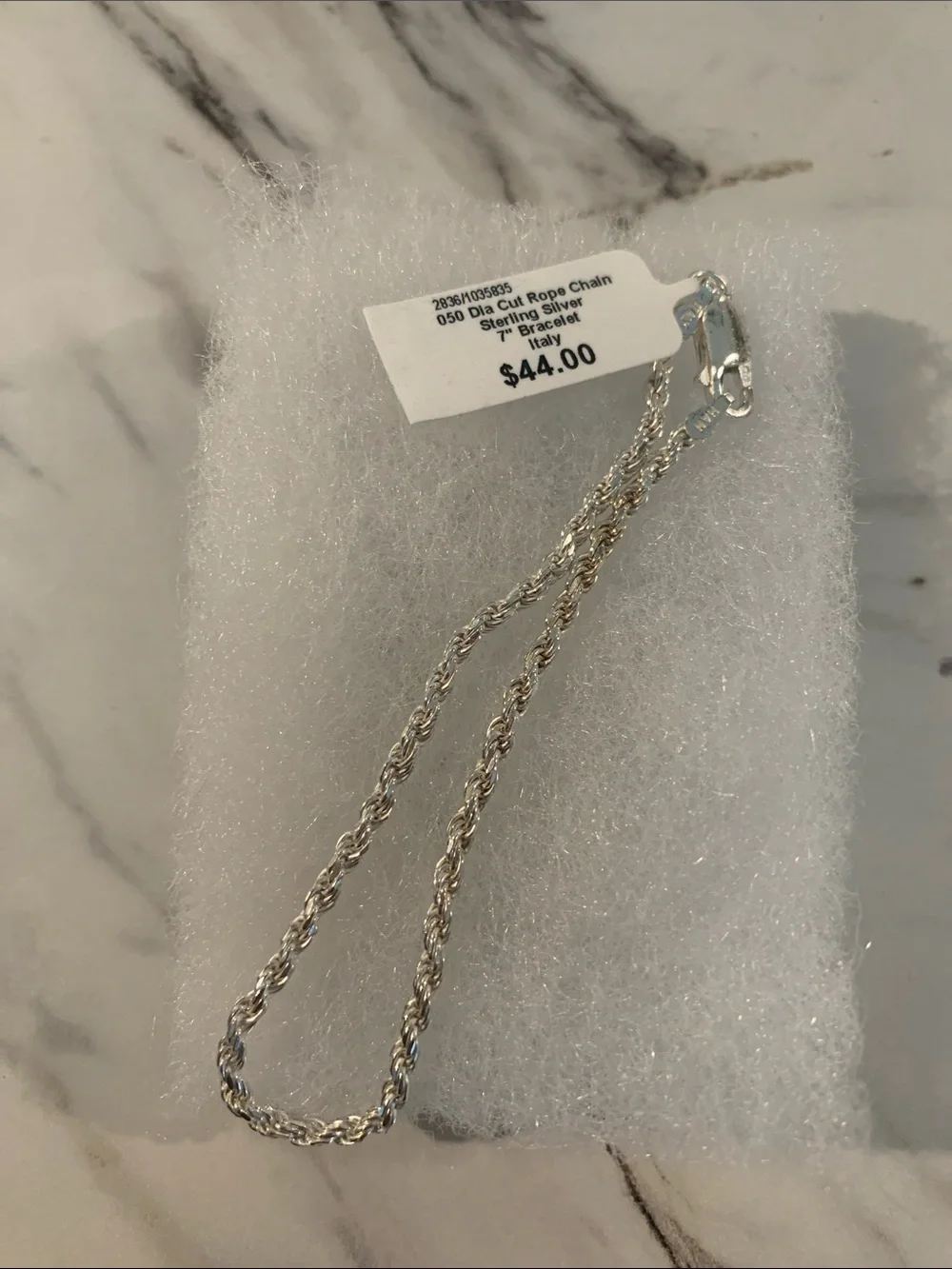 Sterling Silver 7” Rope Chain Bracelet - Silver